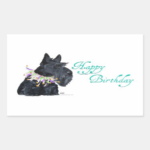 Sticker Rectangulaire Animal de fête Scottish Terrier