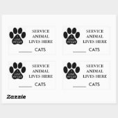 Sticker Rectangulaire Animal de service (Feuille)