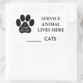 Sticker Rectangulaire Animal de service (Sac)