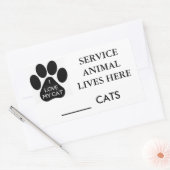 Sticker Rectangulaire Animal de service (Enveloppe)