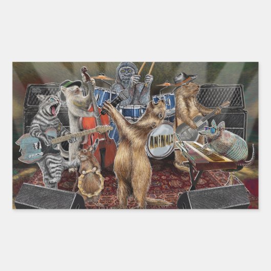 Sticker Rectangulaire Animalz Band Animal Musicians (Devant)