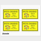 Sticker Rectangulaire Animaux domestiques à l'intérieur (Feuille)