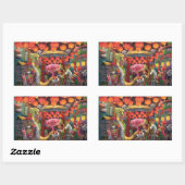 Sticker Rectangulaire Animaux en Chine (Feuille)