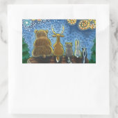 Sticker Rectangulaire ANIMAUX SAUVAGES 4 JUILLET FEU, MORT Drôle (Sac)