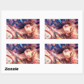 Sticker Rectangulaire Anime Princesse (Feuille)