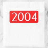 Sticker Rectangulaire année de naissance 2004 texte numéro d'anniversair (Sac)