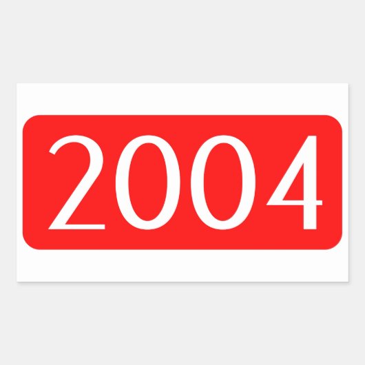 Sticker Rectangulaire année de naissance 2004 texte numéro d'anniversair (Devant)