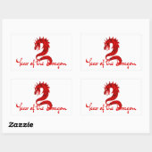STICKER RECTANGULAIRE ANNÉE DU DRAGON (Feuille)