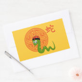 Sticker Rectangulaire Année du serpent (Enveloppe)