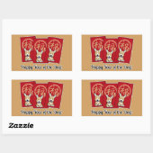 Sticker Rectangulaire Année rouge chinoise de l'enveloppe du chien (Feuille)