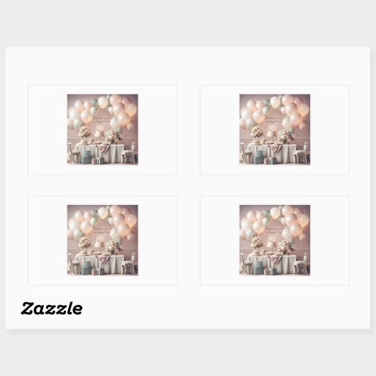 STICKER RECTANGULAIRE ANNIVERSAIRE (Feuille)