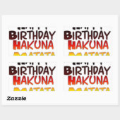 Sticker Rectangulaire Anniversaire allemand Hakuna Matata Art Imprimer (Feuille)