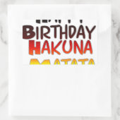 Sticker Rectangulaire Anniversaire allemand Hakuna Matata Art Imprimer (Sac)