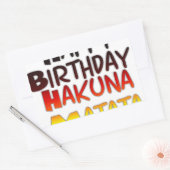 Sticker Rectangulaire Anniversaire allemand Hakuna Matata Art Imprimer (Enveloppe)