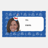 Sticker Rectangulaire Anniversaire de KAMALA HARRIS (Devant)