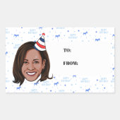 Sticker Rectangulaire Anniversaire de Kamala Harris (Devant)