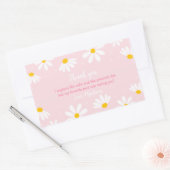 Sticker Rectangulaire Anniversaire de la marguerite rose (Enveloppe)