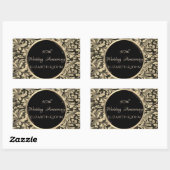 Sticker Rectangulaire Anniversaire de l'élégance Chic Gold (Feuille)