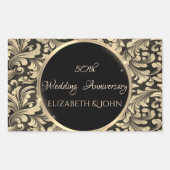 Sticker Rectangulaire Anniversaire de l'élégance Chic Gold (Devant)