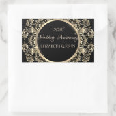 Sticker Rectangulaire Anniversaire de l'élégante perruque en or (Sac)