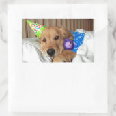Sticker Rectangulaire Anniversaire du Golden Retriever (Sac)