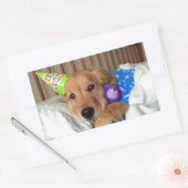 Sticker Rectangulaire Anniversaire du Golden Retriever (Enveloppe)