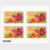 Sticker Rectangulaire Anniversaire floral vintage (Feuille)