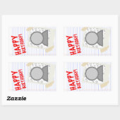 Sticker Rectangulaire anniversaire heureux (Feuille)