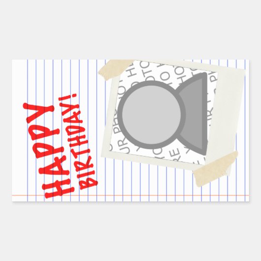 Sticker Rectangulaire anniversaire heureux (Devant)
