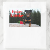 Sticker Rectangulaire anniversaire heureux de rottweiler (Sac)