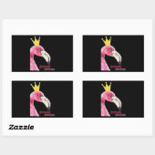 Sticker Rectangulaire Anniversaire Princesse Flamant rose fille | Flaman (Feuille)
