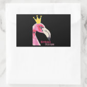 Sticker Rectangulaire Anniversaire Princesse Flamant rose fille | Flaman (Sac)