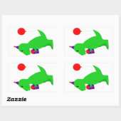 Sticker Rectangulaire Anniversaire T-Rex (Feuille)