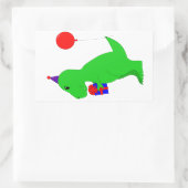 Sticker Rectangulaire Anniversaire T-Rex (Sac)