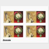 Sticker Rectangulaire ANNONCE ANGEL MONOGRAM, Ruby Green Emerald (Feuille)