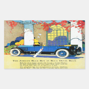 Sticker Rectangulaire Annonce automobile vintage bleue