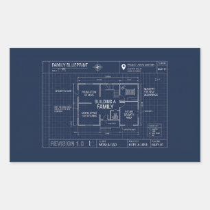 Sticker Rectangulaire Annonce de bébé Plan directeur de famille