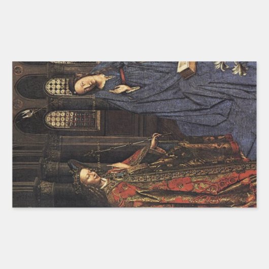 Sticker Rectangulaire Annonciation de Jan van Eyck (Devant)