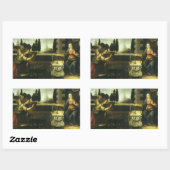 Sticker Rectangulaire Annonciation du Seigneur par Léonard de Vinci (Feuille)