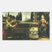 Sticker Rectangulaire Annonciation du Seigneur par Léonard de Vinci (Devant)