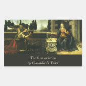 Sticker Rectangulaire Annonciation du Seigneur par Léonard de Vinci (Devant)
