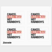 Sticker Rectangulaire Annuler les arcs-en-ciel fascistes pas (Feuille)
