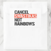 Sticker Rectangulaire Annuler les arcs-en-ciel fascistes pas (Sac)