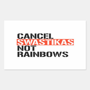 Sticker Rectangulaire Annuler les arcs-en-ciel fascistes pas