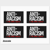 Sticker Rectangulaire Anti-Racisme est le bâton rectangulaire minimum (Feuille)