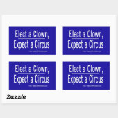 Sticker Rectangulaire Anti-Trump - Elect a Clown & Get a Circus (Feuille)
