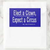 Sticker Rectangulaire Anti-Trump - Elect a Clown & Get a Circus (Sac)