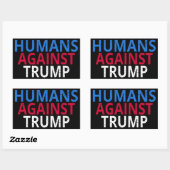 Sticker Rectangulaire Anti-Trump - Humains contre Trump (Feuille)