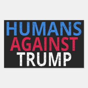 Sticker Rectangulaire Anti-Trump - Humains contre Trump