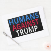 Sticker Rectangulaire Anti-Trump - Humains contre Trump (Enveloppe)
